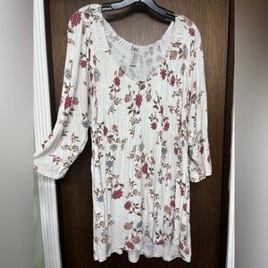Floral Print Tunic Top